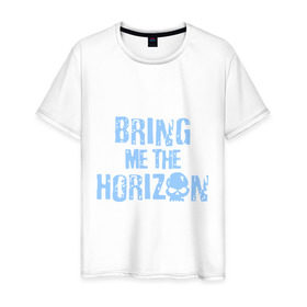 Мужская футболка хлопок с принтом Bring me the horizon череп в Санкт-Петербурге, 100% хлопок | прямой крой, круглый вырез горловины, длина до линии бедер, слегка спущенное плечо. | bmth | bring me the horizon | hardcore | kubana 2014 | rock | дэткор | музыка | рок | рок группы | череп | черепок