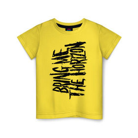Детская футболка хлопок с принтом Bring me the horizon в Санкт-Петербурге, 100% хлопок | круглый вырез горловины, полуприлегающий силуэт, длина до линии бедер | bmth | bring me the horizon | hardcore | kubana 2014 | rock | дэткор | музыка | рок | рок группы