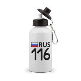 Бутылка спортивная с принтом Республика Татарстан (116) в Санкт-Петербурге, металл | емкость — 500 мл, в комплекте две пластиковые крышки и карабин для крепления | 