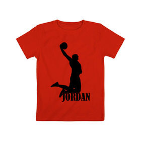 Детская футболка хлопок с принтом Michael Jordan. в Санкт-Петербурге, 100% хлопок | круглый вырез горловины, полуприлегающий силуэт, длина до линии бедер | basketball | баскетбол | джордан | майкл джордан | спорт