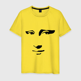 Мужская футболка хлопок с принтом Джаконда в Санкт-Петербурге, 100% хлопок | прямой крой, круглый вырез горловины, длина до линии бедер, слегка спущенное плечо. | джаконда | дицо | мона лиза | портрет