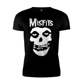 Мужская футболка премиум с принтом Misfits в Санкт-Петербурге, 92% хлопок, 8% лайкра | приталенный силуэт, круглый вырез ворота, длина до линии бедра, короткий рукав | misfits
