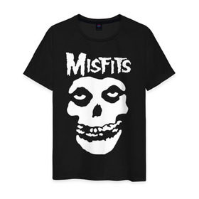 Мужская футболка хлопок с принтом Misfits в Санкт-Петербурге, 100% хлопок | прямой крой, круглый вырез горловины, длина до линии бедер, слегка спущенное плечо. | misfits