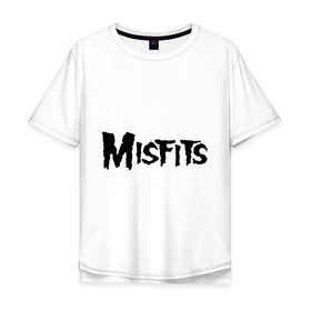 Мужская футболка хлопок Oversize с принтом Misfits logo в Санкт-Петербурге, 100% хлопок | свободный крой, круглый ворот, “спинка” длиннее передней части | Тематика изображения на принте: misfits