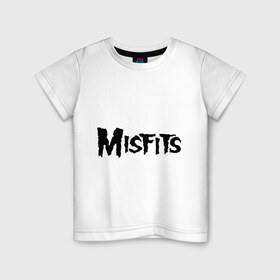 Детская футболка хлопок с принтом Misfits logo в Санкт-Петербурге, 100% хлопок | круглый вырез горловины, полуприлегающий силуэт, длина до линии бедер | misfits