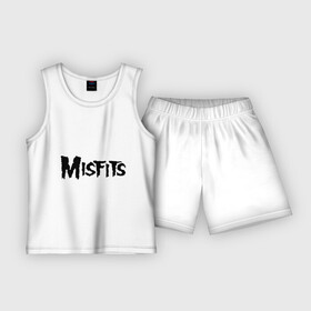 Детская пижама с шортами хлопок с принтом Misfits logo в Санкт-Петербурге,  |  | misfits