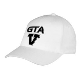 Бейсболка с принтом GTA 5 в Санкт-Петербурге, 100% хлопок | классический козырек, металлическая застежка-регулятор размера | five | grand theft auto | gta | gta 5 | logo | гта | гта пять | лого | логотип