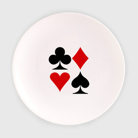 Тарелка с принтом Масти карт в Санкт-Петербурге, фарфор | диаметр - 210 мм
диаметр для нанесения принта - 120 мм | poker | игра | игры | карточная игра | карты | масти карт | покер