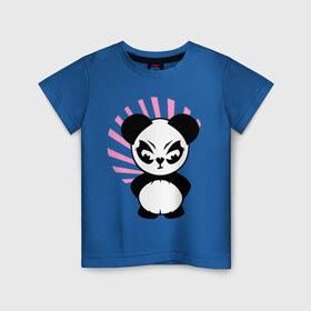 Детская футболка хлопок с принтом Злая панда. в Санкт-Петербурге, 100% хлопок | круглый вырез горловины, полуприлегающий силуэт, длина до линии бедер | Тематика изображения на принте: животные | звери | злой | медведь | медвежонок | мишка | прикольные картинки
