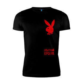 Мужская футболка премиум с принтом Ищу подопытного кролика в Санкт-Петербурге, 92% хлопок, 8% лайкра | приталенный силуэт, круглый вырез ворота, длина до линии бедра, короткий рукав | playboy | опытный кролик | плэйбой