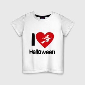 Детская футболка хлопок с принтом I love halloween (Я люблю хэллоуин) в Санкт-Петербурге, 100% хлопок | круглый вырез горловины, полуприлегающий силуэт, длина до линии бедер | 31 октября | hallowin | haloveen | haloven | halovin | halowen | hellowee | heloven | helovin | день всех святых | день святых | привидение | призрак | смайл | халлоуин | халоуин | халувин | хелловин | хеллоуин | хеллуин | хеловин