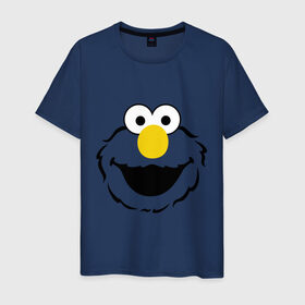 Мужская футболка хлопок с принтом Sesame Street Elmo Big Smile в Санкт-Петербурге, 100% хлопок | прямой крой, круглый вырез горловины, длина до линии бедер, слегка спущенное плечо. | cookie monster | elmo | sesame street | улица сезам