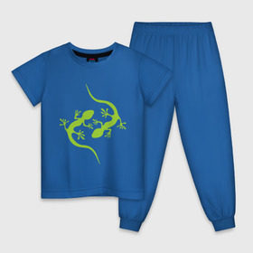 Детская пижама хлопок с принтом Ящерицы в Санкт-Петербурге, 100% хлопок |  брюки и футболка прямого кроя, без карманов, на брюках мягкая резинка на поясе и по низу штанин
 | зеленый | ящерки | ящеры