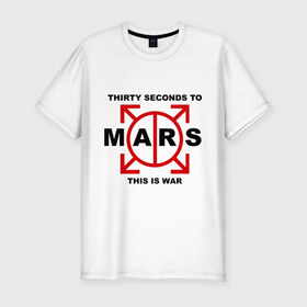 Мужская футболка премиум с принтом 30 seconds to mars в Санкт-Петербурге, 92% хлопок, 8% лайкра | приталенный силуэт, круглый вырез ворота, длина до линии бедра, короткий рукав | 30 seconds to mars | logo | rock