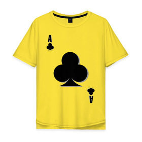 Мужская футболка хлопок Oversize с принтом Крестовый туз в Санкт-Петербурге, 100% хлопок | свободный крой, круглый ворот, “спинка” длиннее передней части | игральные карты | карты | крести | покер | туз