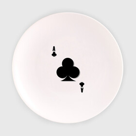Тарелка 3D с принтом Крестовый туз в Санкт-Петербурге, фарфор | диаметр - 210 мм
диаметр для нанесения принта - 120 мм | игральные карты | карты | крести | покер | туз