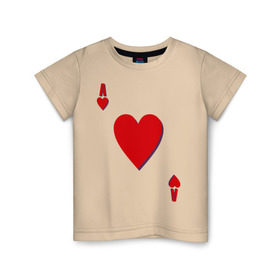 Детская футболка хлопок с принтом Червовый туз в Санкт-Петербурге, 100% хлопок | круглый вырез горловины, полуприлегающий силуэт, длина до линии бедер | игральные карты | карты | покер | туз | черви