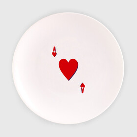 Тарелка 3D с принтом Червовый туз в Санкт-Петербурге, фарфор | диаметр - 210 мм
диаметр для нанесения принта - 120 мм | игральные карты | карты | покер | туз | черви