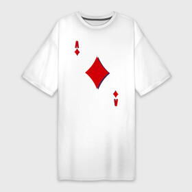 Платье-футболка хлопок с принтом Бубновый туз в Санкт-Петербурге,  |  | буби | игральные карты | карты | покер | туз