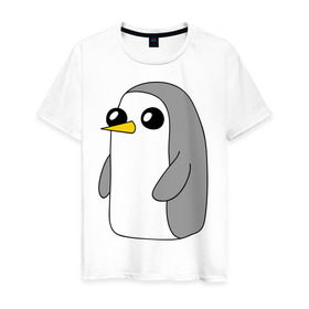Мужская футболка хлопок с принтом Гантер в Санкт-Петербурге, 100% хлопок | прямой крой, круглый вырез горловины, длина до линии бедер, слегка спущенное плечо. | пингвин