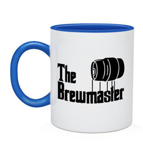 Кружка двухцветная с принтом The brewmaster (пивовар) в Санкт-Петербурге, керамика | объем — 330 мл, диаметр — 80 мм. Цветная ручка и кайма сверху, в некоторых цветах — вся внутренняя часть | Тематика изображения на принте: крестный отец | парордия | прикол