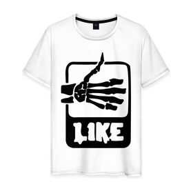 Мужская футболка хлопок с принтом Zombie like в Санкт-Петербурге, 100% хлопок | прямой крой, круглый вырез горловины, длина до линии бедер, слегка спущенное плечо. | Тематика изображения на принте: скелет