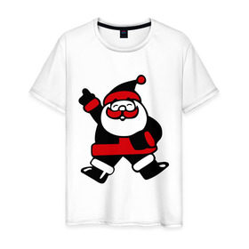Мужская футболка хлопок с принтом Дед мороз в Санкт-Петербурге, 100% хлопок | прямой крой, круглый вырез горловины, длина до линии бедер, слегка спущенное плечо. | new year | santa | дед | дед мороз | клаус | мороз | новый год | санта | санта клаус