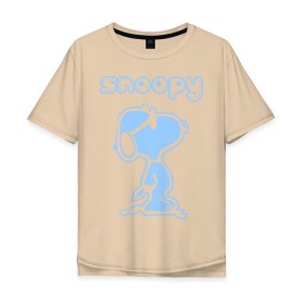 Мужская футболка хлопок Oversize с принтом Snoopy в Санкт-Петербурге, 100% хлопок | свободный крой, круглый ворот, “спинка” длиннее передней части | snoopy | мультфильм | снупи | снупи в очках | собака