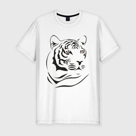Мужская футболка премиум с принтом тигр в Санкт-Петербурге, 92% хлопок, 8% лайкра | приталенный силуэт, круглый вырез ворота, длина до линии бедра, короткий рукав | tattoo | tiger | тату | тигр | узор