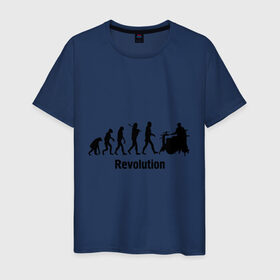 Мужская футболка хлопок с принтом Revolution в Санкт-Петербурге, 100% хлопок | прямой крой, круглый вырез горловины, длина до линии бедер, слегка спущенное плечо. | i love rock | music | revolution | rock | skull | музыкантам | рок