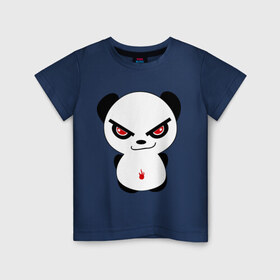 Детская футболка хлопок с принтом Злая панда в Санкт-Петербурге, 100% хлопок | круглый вырез горловины, полуприлегающий силуэт, длина до линии бедер | Тематика изображения на принте: панда