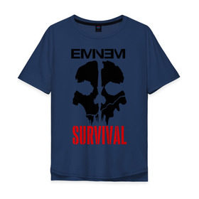 Мужская футболка хлопок Oversize с принтом Eminem - Survival в Санкт-Петербурге, 100% хлопок | свободный крой, круглый ворот, “спинка” длиннее передней части | eminem   survival | gangsta | gansta | hip | hip hop | hop | media | rap | survival выживание | еп | рэп | рэпчина | хип | хип хоп | хоп | эминем