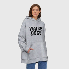 Худи SuperOversize хлопок с принтом Watch Dogs в Санкт-Петербурге, 70% хлопок, 30% полиэстер, мягкий начес внутри | карман-кенгуру, эластичная резинка на манжетах и по нижней кромке, двухслойный капюшон
 | watch dogs | сторожевые псы