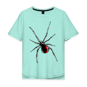 Мужская футболка хлопок Oversize с принтом Черная вдова в Санкт-Петербурге, 100% хлопок | свободный крой, круглый ворот, “спинка” длиннее передней части | паук | тарантул | черная вдова | черная вдованасекомые