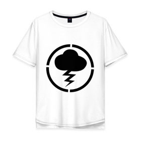 Мужская футболка хлопок Oversize с принтом Знак Misfits в Санкт-Петербурге, 100% хлопок | свободный крой, круглый ворот, “спинка” длиннее передней части | знак misfits | отбросы | сериал отбросы