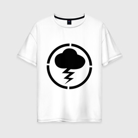 Женская футболка хлопок Oversize с принтом Знак Misfits в Санкт-Петербурге, 100% хлопок | свободный крой, круглый ворот, спущенный рукав, длина до линии бедер
 | знак misfits | отбросы | сериал отбросы