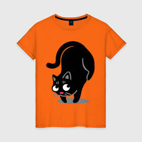 Женская футболка хлопок с принтом Баланс в Санкт-Петербурге, 100% хлопок | прямой крой, круглый вырез горловины, длина до линии бедер, слегка спущенное плечо | cat | баланс | киса | кот | коты | кошка | кошки | няш