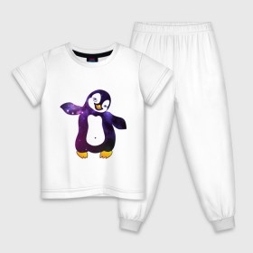 Детская пижама хлопок с принтом Пингвин просто космос в Санкт-Петербурге, 100% хлопок |  брюки и футболка прямого кроя, без карманов, на брюках мягкая резинка на поясе и по низу штанин
 | пингвин