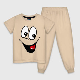 Детская пижама хлопок с принтом Заразительная улыбка в Санкт-Петербурге, 100% хлопок |  брюки и футболка прямого кроя, без карманов, на брюках мягкая резинка на поясе и по низу штанин
 | smile | заразительная улыбка | смайл | смайлик | смайлы | улыбка