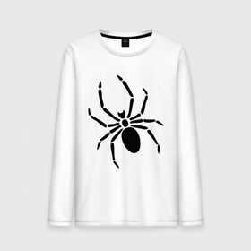 Мужской лонгслив хлопок с принтом Страшный паук в Санкт-Петербурге, 100% хлопок |  | насекомые | паук | паук на спине | страшный паук | тарантул