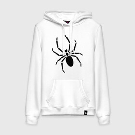 Женская толстовка хлопок с принтом Страшный паук в Санкт-Петербурге, френч-терри, мягкий теплый начес внутри (100% хлопок) | карман-кенгуру, эластичные манжеты и нижняя кромка, капюшон с подкладом и шнурком | насекомые | паук | паук на спине | страшный паук | тарантул