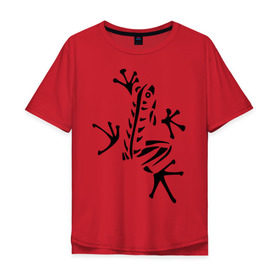 Мужская футболка хлопок Oversize с принтом Лягуха в Санкт-Петербурге, 100% хлопок | свободный крой, круглый ворот, “спинка” длиннее передней части | животные | лягушка | лягушка путешественница | подарки