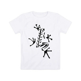 Детская футболка хлопок с принтом Лягуха в Санкт-Петербурге, 100% хлопок | круглый вырез горловины, полуприлегающий силуэт, длина до линии бедер | животные | лягушка | лягушка путешественница | подарки