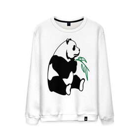 Мужской свитшот хлопок с принтом Панда и бамбук в Санкт-Петербурге, 100% хлопок |  | бамбук | животные | панда ест бамбук | панда и бамбук