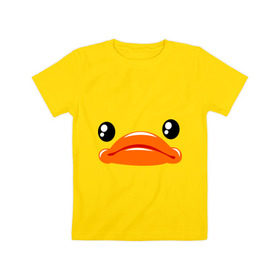 Детская футболка хлопок с принтом Утка в Санкт-Петербурге, 100% хлопок | круглый вырез горловины, полуприлегающий силуэт, длина до линии бедер | животные | клюв | птицы | утка