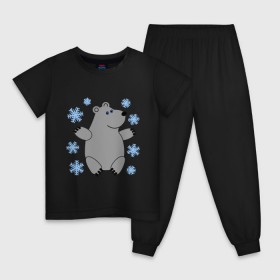 Детская пижама хлопок с принтом Белый мишка в Санкт-Петербурге, 100% хлопок |  брюки и футболка прямого кроя, без карманов, на брюках мягкая резинка на поясе и по низу штанин
 | белый медведь | белый мишка | животные | мишка с в снежинках | новогодний мишка | новый год