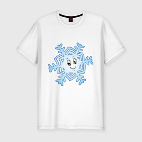 Мужская футболка премиум с принтом Рождественская снежинка в Санкт-Петербурге, 92% хлопок, 8% лайкра | приталенный силуэт, круглый вырез ворота, длина до линии бедра, короткий рукав | 