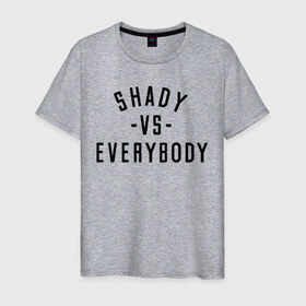 Мужская футболка хлопок с принтом Shady vs everybody в Санкт-Петербурге, 100% хлопок | прямой крой, круглый вырез горловины, длина до линии бедер, слегка спущенное плечо. | Тематика изображения на принте: bad | berzerk | eminem | gangsta | gansta | hip | hip hop | hop | rap | shady | shady records | еп | рэп | рэпчина | хип | хип хоп | хоп | эминем