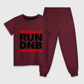 Детская пижама хлопок с принтом RUN DNB в Санкт-Петербурге, 100% хлопок |  брюки и футболка прямого кроя, без карманов, на брюках мягкая резинка на поясе и по низу штанин
 | dnb | run | run dnb | музыка | электронная