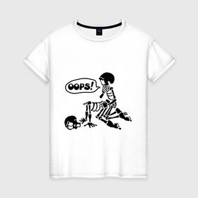 Женская футболка хлопок с принтом Парочка скелетов в Санкт-Петербурге, 100% хлопок | прямой крой, круглый вырез горловины, длина до линии бедер, слегка спущенное плечо | 